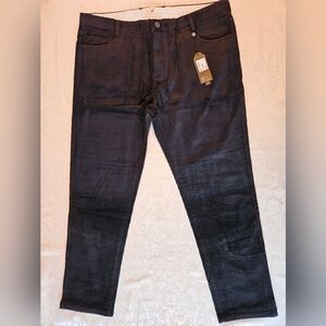 Men's Classic Cotton Black Corduroy Chino Pants, Size 46, Snover, NWT